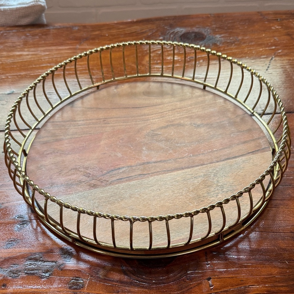 Wood and Brass Tray